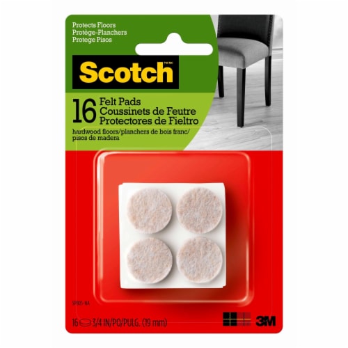 Scotch Beige Round Felt Pads Perspective: front