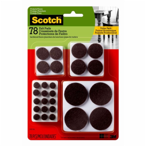 3M Scotch™ Round Felt Multi Pack Pads - Brown Perspective: front