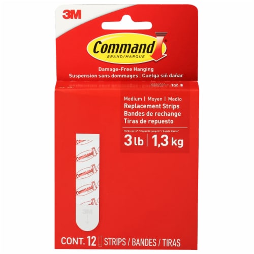 3M Command Damage-Free Hanging Replacement Strips Perspective: front