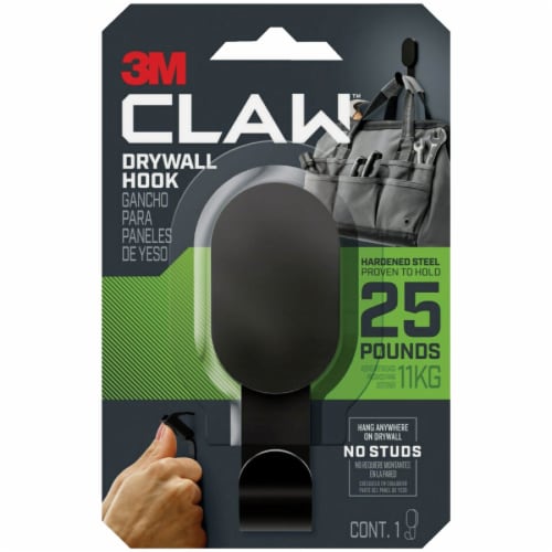 3M Claw 25 Lb. Black Drywall Hook 3DH25BLK-1ES Perspective: front