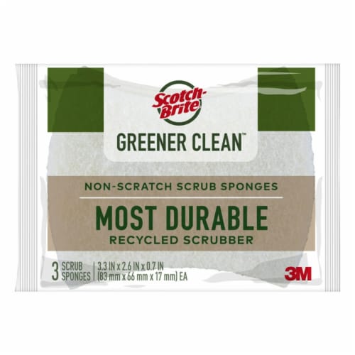 Scotch-Brite® Greener Clean™ Non-Scratch Scrub Sponges Perspective: front