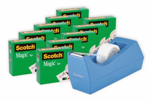 Scotch® Magic™ Tape with Dispenser - 11 pc - Clear/Periwinkle Perspective: front