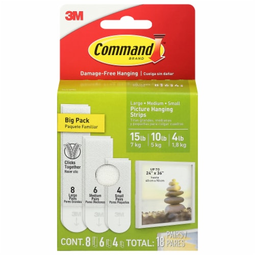Command™ Assorted White Picture Hanging Strips Perspective: front