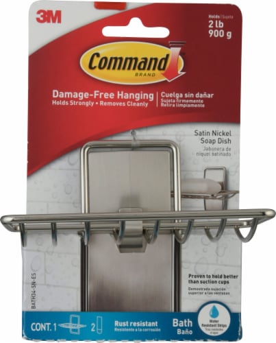 Command Satin Nickel Shower Caddy (1-Shower Caddy) (4-Adhesive Strips)