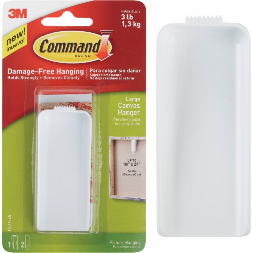 Command™ Large Canvas Hanger, 1 Hook, 2 Strips Perspective: front