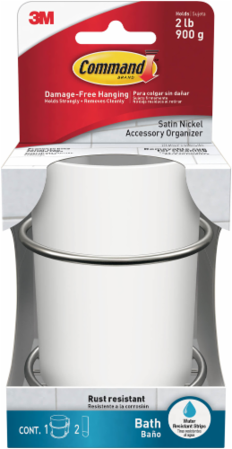 Command™ Satin Nickel Bath Accessory Organizer Perspective: front