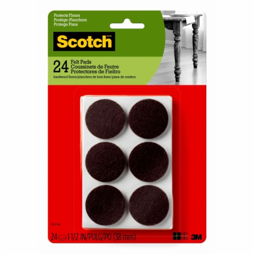 Scotch® Round Felt Pads - Brown, 24 ct - Fry's Food Stores