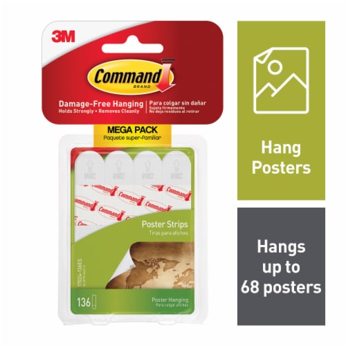 Command™ Poster Strips Mega Pack 136 Pack - White Perspective: front