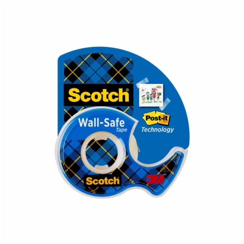 Scotch Wall-Safe Tape with Dispenser, 1 Core, 0.75 x 54.17 ft, Clear, 4/Pack