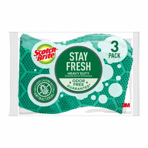 Scotch-Brite® Stay Fresh Heavy Duty Scrub Dot Sponges Perspective: front