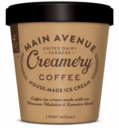 United Dairy Farmers Main Avenue Creamery Coffee Ice Cream Pint Perspective: front