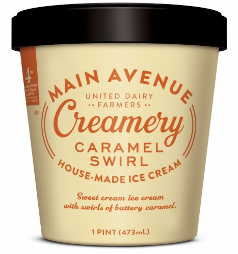 United Dairy Farmers Main Avenue Creamery Caramel Swirl Ice Cream Perspective: front