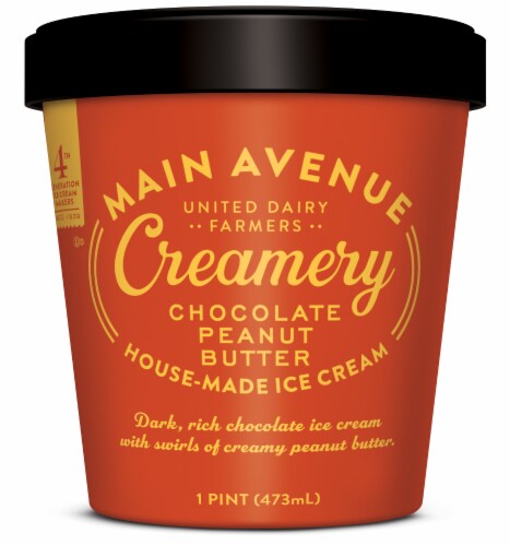United Dairy Farmers Main Avenue Creamery Chocolate Peanut Butter Ice Cream Perspective: front
