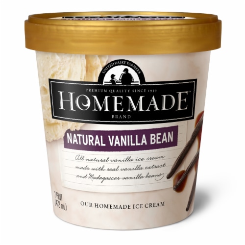 Homemade Brand Natural Vanilla Bean Ice Cream Perspective: front