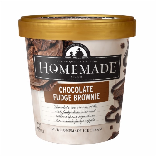 Homemade® Brand Chocolate Fudge Brownie Ice Cream Perspective: front