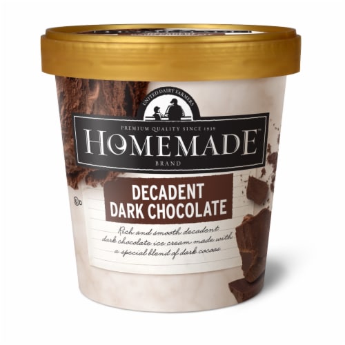 Homemade Brand Decadent Dark Chocolate Ice Cream Perspective: front
