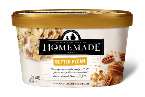 Homemade Brand Butter Pecan Ice Cream Perspective: front