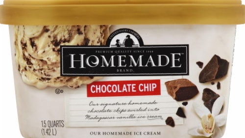 Homemade™ Brand Chocolate Chip Ice Cream Tub Perspective: front