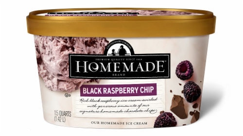 Homemade Brand Black Raspberry Chip Ice Cream Perspective: front