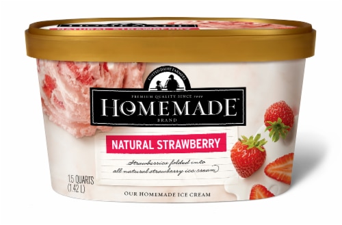 Homemade Brand Natural Strawberry Ice Cream Perspective: front