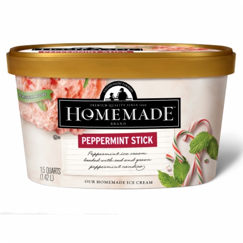 Homemade™ Brand Peppermint Stick Ice Cream Tub Perspective: front