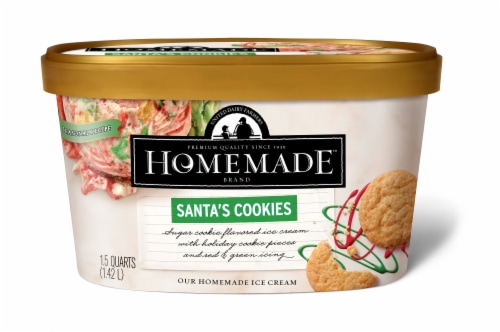 Homemade Brand Santa's Cookies Ice Cream Perspective: front