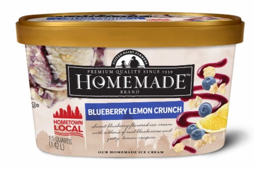 UDF Homemade™ Blueberry Lemon Crunch Ice Cream Tub Perspective: front