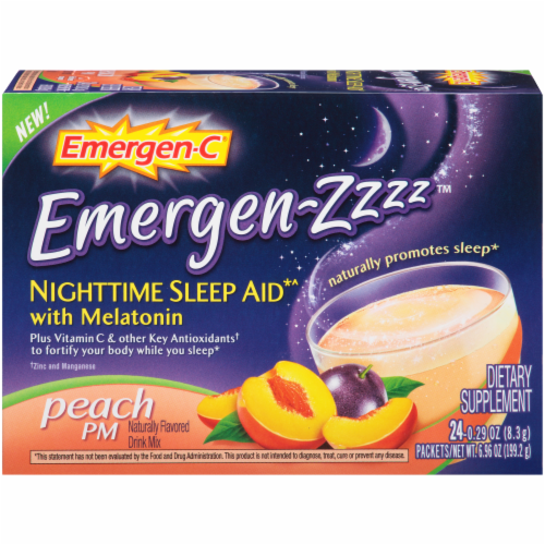 Emergen-C Zzz Peach Pm Sleep Aid Perspective: front