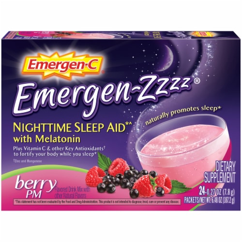 Emergen-Zzzz Nighttime Sleep Aid Melatonin and Vitamin C Perspective: front