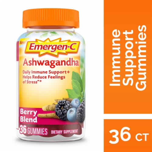 Emergen-C Vitamin C and Ashwagandha Gummies Perspective: front
