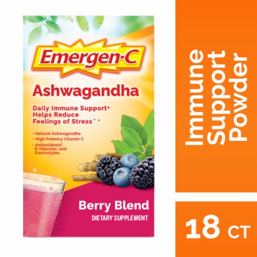 Emergen-C Vitamin C Ashwagandha Drink Mix Perspective: front