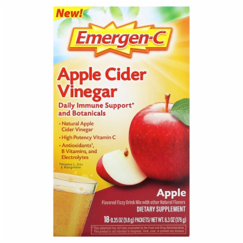 Emergen-C Apple Cider Vinegar Vitamin C Fizzy Drink Mix Perspective: front