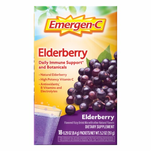 Emergen-C Vitamin C Immune Support Elderberry Powder Perspective: front