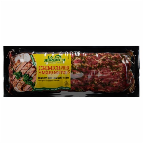 La Herencia® Chimichurri Boneless Beef Loin Flap Meat Steak Perspective: front
