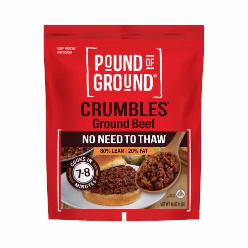 Pound of Ground® Crumbles® 80%/20% Ground Beef Perspective: front