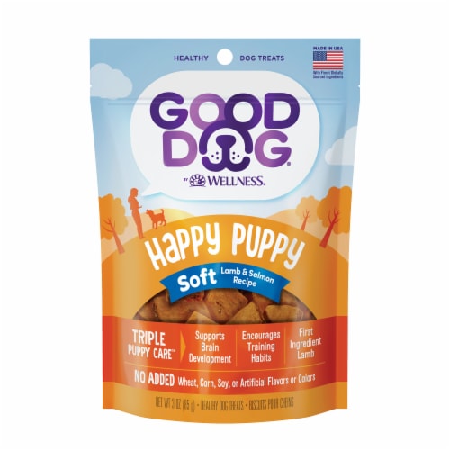 Good Dog® Happy Puppy Lamb & Salmon Treats Perspective: front