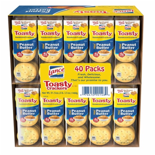 Lance Fresh Toasty Crackers with rich peanut butter sandwich crackers (40 packs) Perspective: front