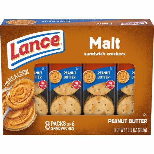 Lance Sandwich Crackers Malt with Peanut Butter Perspective: front