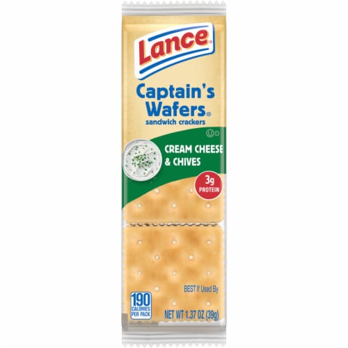 Lance® Captain's Wafers® Cream Cheese & Chives Sandwich Crackers Perspective: front