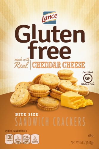Lance Gluten Free Cheddar Cheese Bite Size Sandwich Crackers Perspective: front