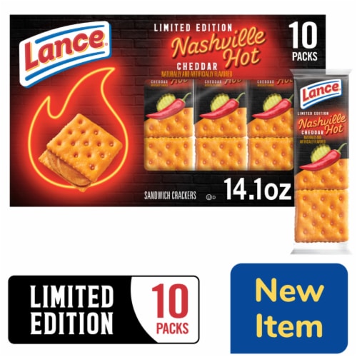 Lance Nashville Hot Cheddar Sandwich Crackers Perspective: front