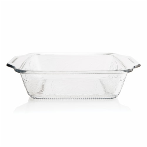 8 Laurel Embossed Cake Dish Perspective: front