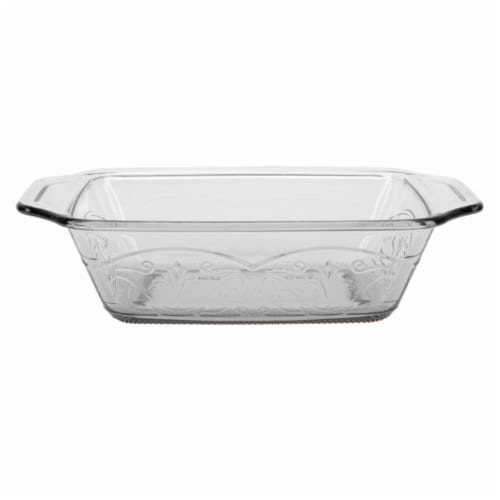 Anchor Hocking 1.5 qt laurel Embossed Loaf Dish Clear Perspective: front
