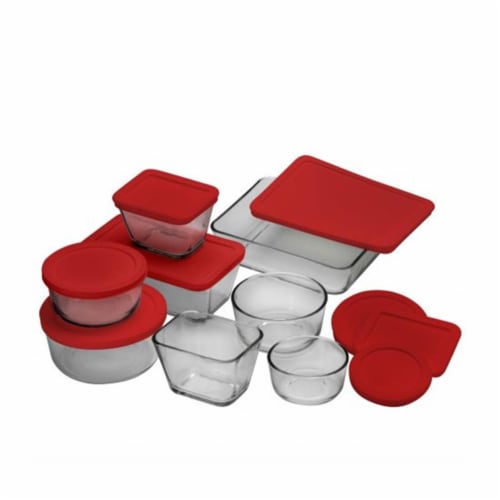 Anchor Hocking Round Food Storage Set - Navy Perspective: front