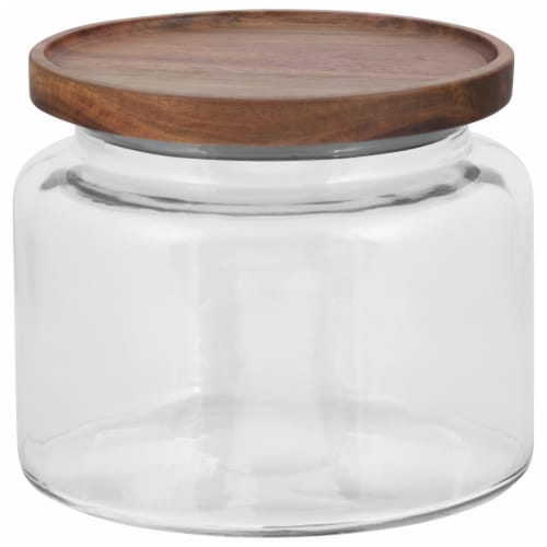 Anchor Hocking Montana Jar with Acacia Lid Perspective: front