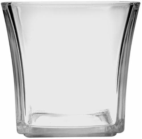Anchor Hocking Large Flared Square Glass Votive - Clear Perspective: front