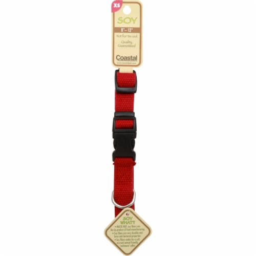 Coastal Dog Collar - Extra Small - Red Perspective: front