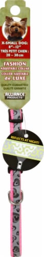 Alliance® Pink Hearts 12-Inch Reflective Dog Collar -S/M Perspective: front
