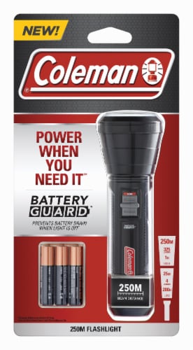 Coleman BatteryGuard 250M Flashlight - Black Perspective: front