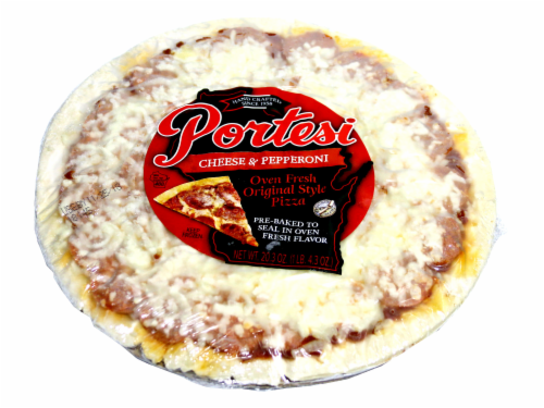 Portesi Original Style Cheese & Pepperoni Pizza Perspective: front